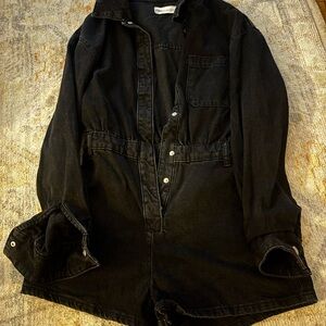 Zara Charcoal Denim Jumpsuit